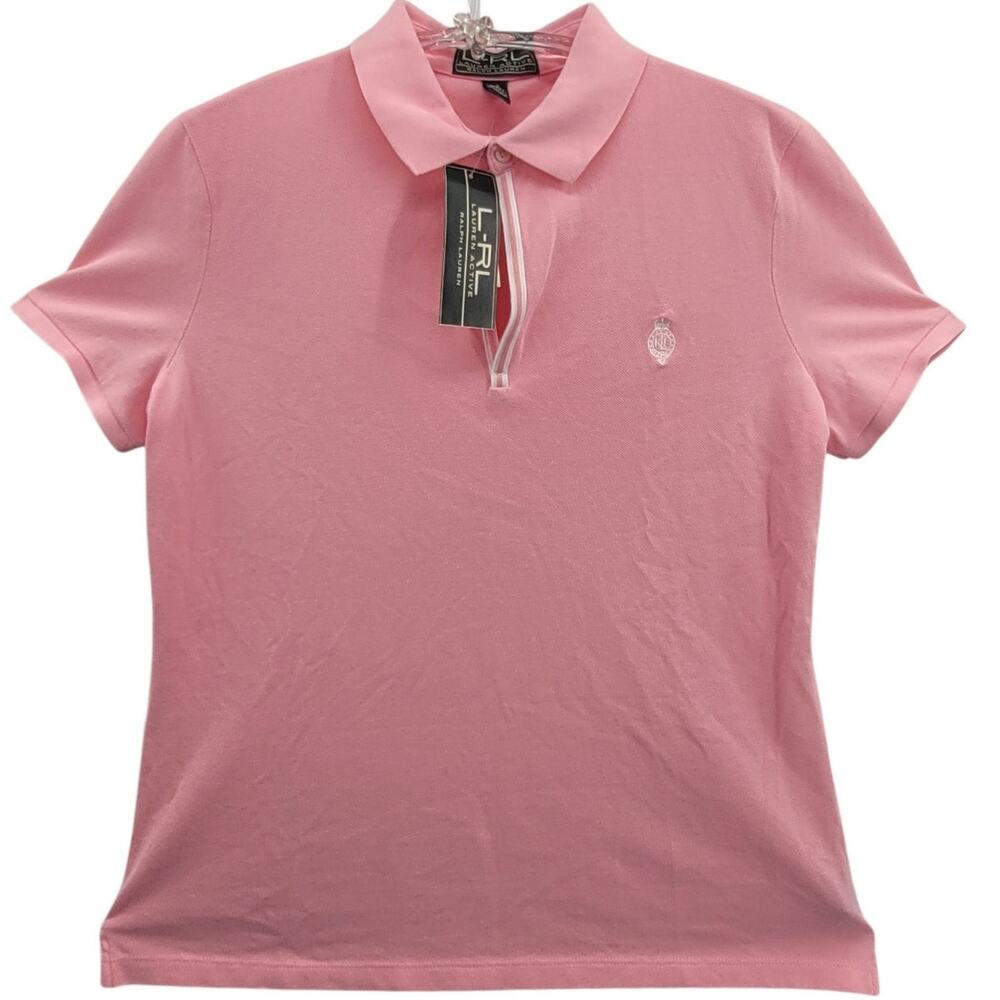 Lauren Ralph Lauren NWT Deadstock Pink Polo Shirt Crest Logo Golf Preppy